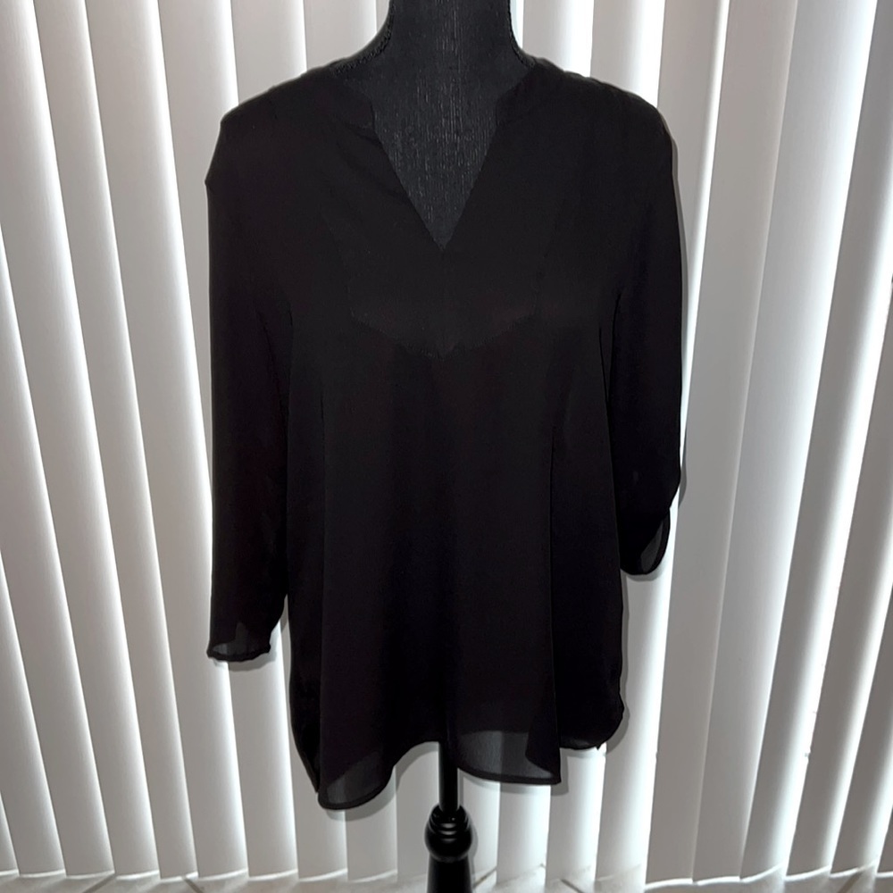 DKNY Sheer Black Top Medium